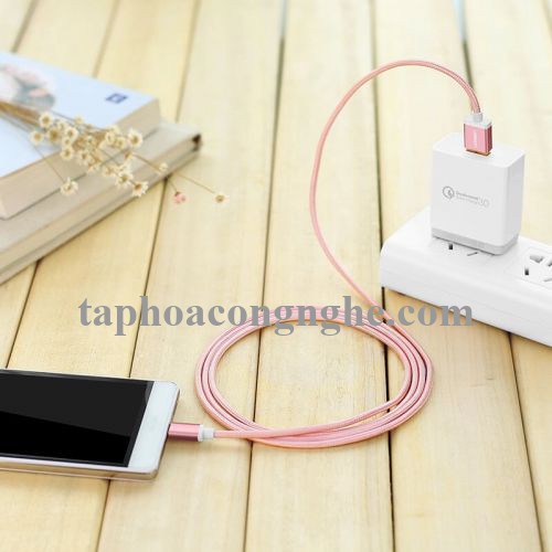 Ugreen 30664 0.5M màu Hồng Cáp sạc truyền dữ liệu USB 2.0 sang MICRO USB đầu mạ vàng US134 30030664
